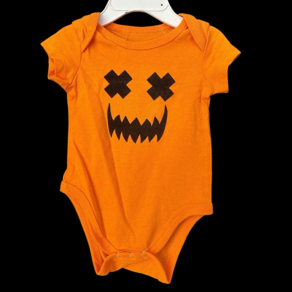 10threads‎ Jack O Lantern Face 2Set 0/3Months Bodysuit/Shorts Orange